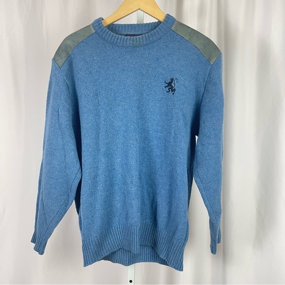 Vintage Glenhusky of Scotland Large Shetland Wool Sweater Crewneck Jumper Winter - Picture 1 of 10